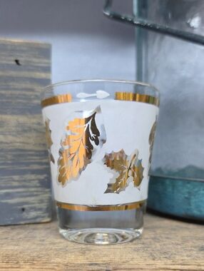Vintage Libbey Golden Foilage Shot Glass - Home Accents